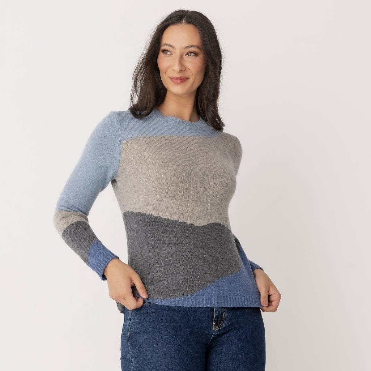 Lambswool Classic Fit Colour Block Jumper