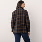 Wool Blend Reversible Funnel Coat Check