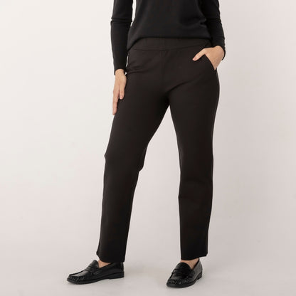 Straight Leg Ponti Zip Detail Pants