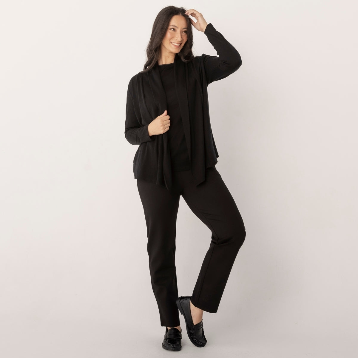 Straight Leg Ponti Zip Detail Pants