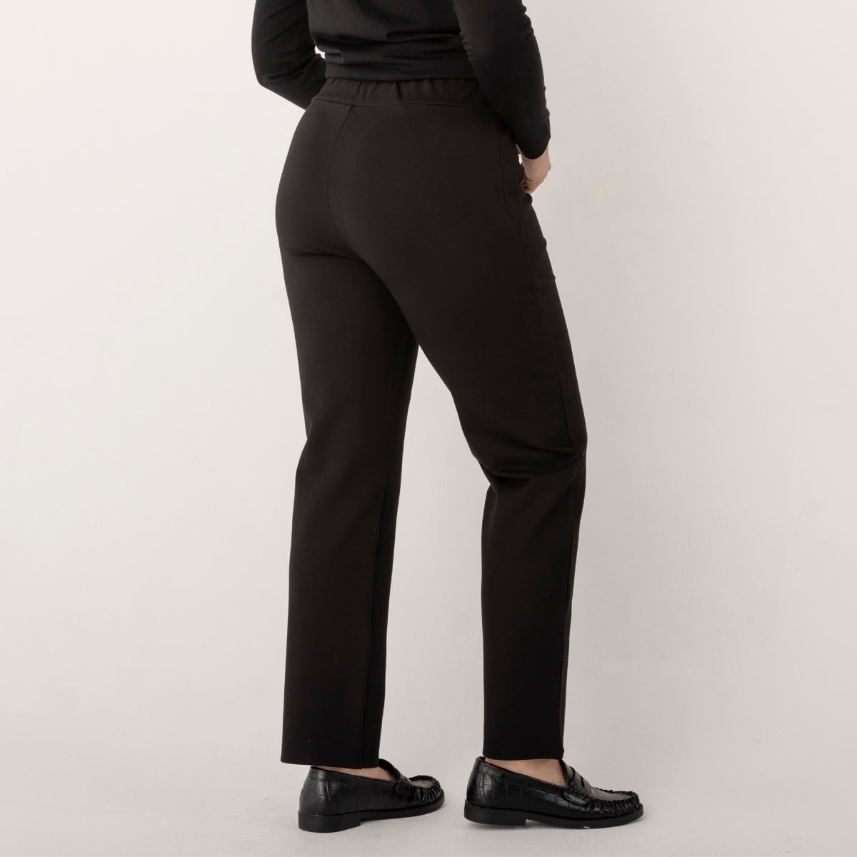Straight Leg Ponti Zip Detail Pants