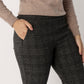 Straight Leg Jacquard Zip Detail Check Pants