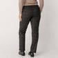 Straight Leg Jacquard Zip Detail Check Pants