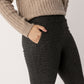 Slim Leg Jacquard Zip Detail Mini Check Pants