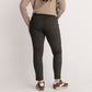 Slim Leg Jacquard Zip Detail Mini Check Pants