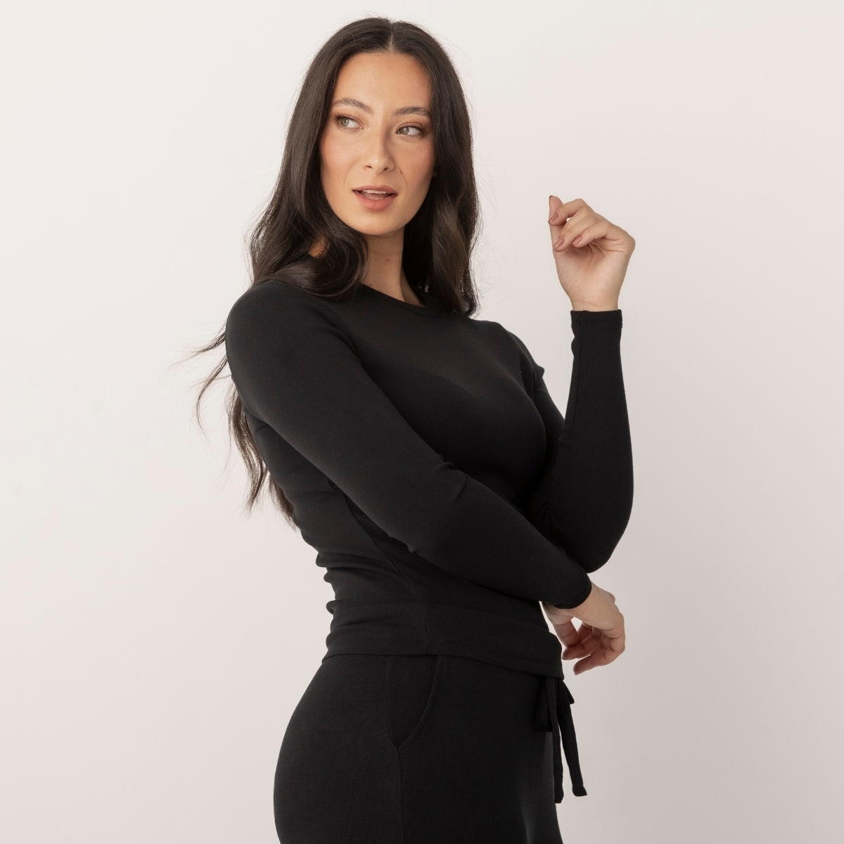Bamboo Ribbed Long Sleeve Top