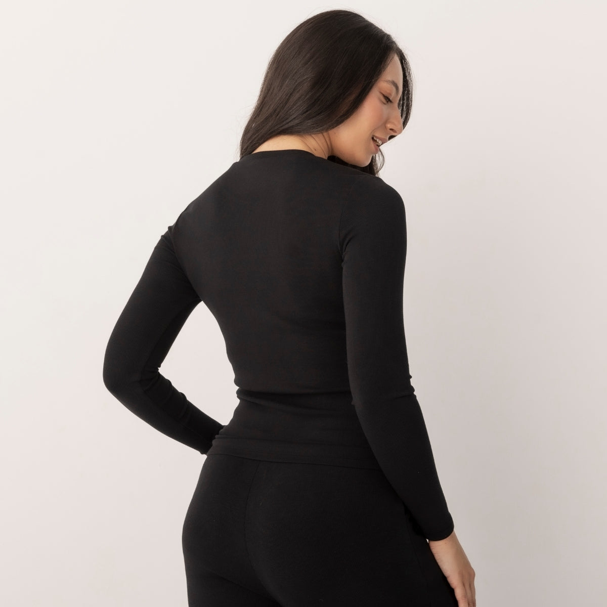 Bamboo Ribbed Long Sleeve Top