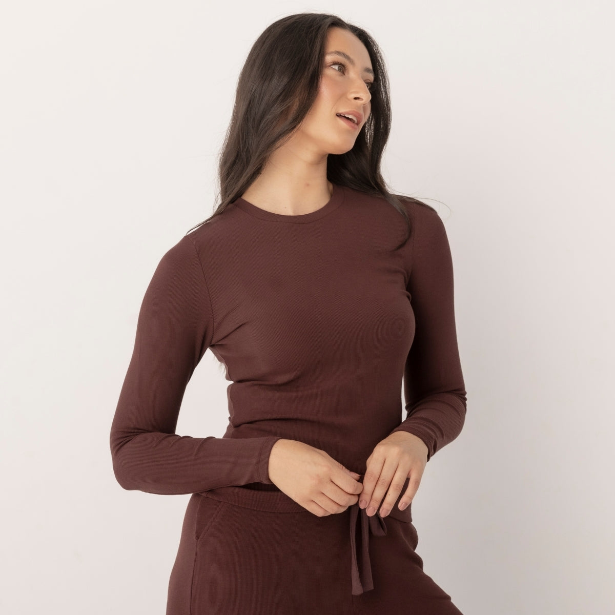 Bamboo Ribbed Long Sleeve Top