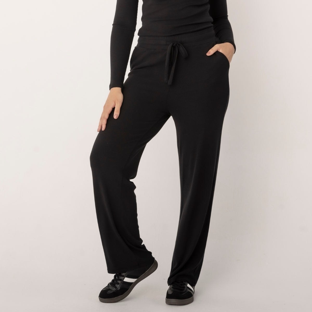 Bamboo Ribbed Wide Leg Pants