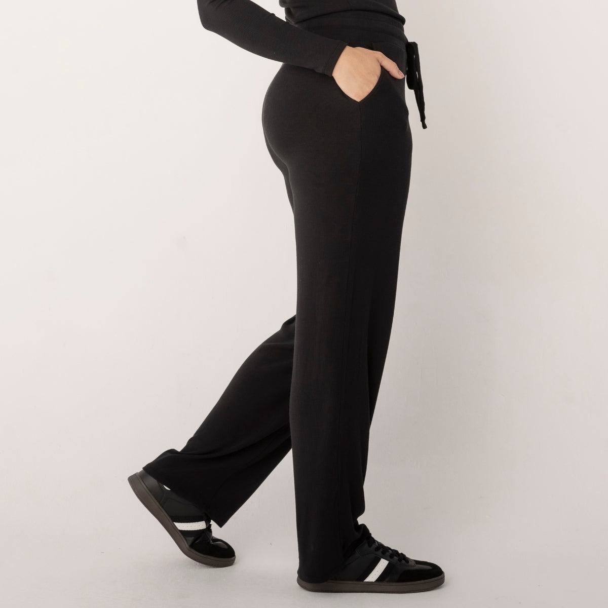 Bamboo Ribbed Wide Leg Pants
