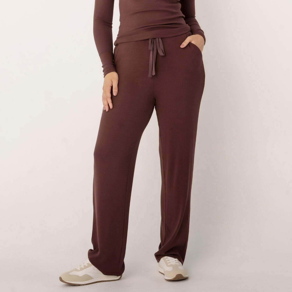 Bamboo Ribbed Wide Leg Pants