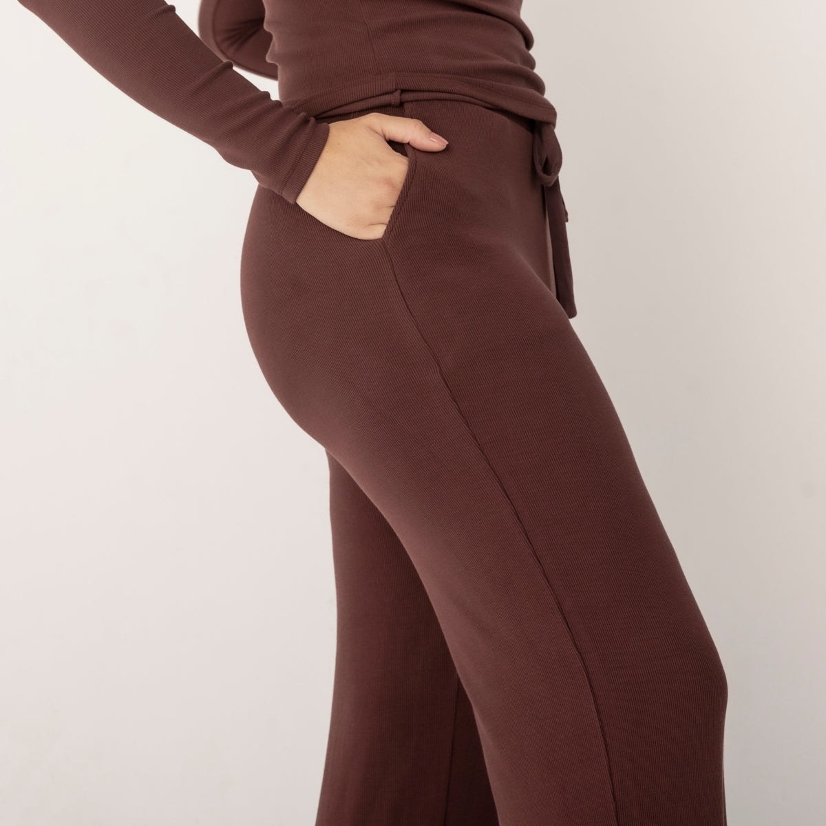 Bamboo Ribbed Wide Leg Pants