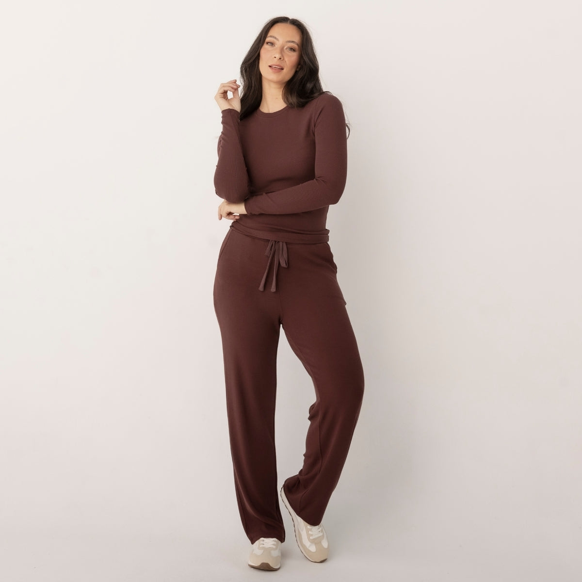 Bamboo Ribbed Wide Leg Pants