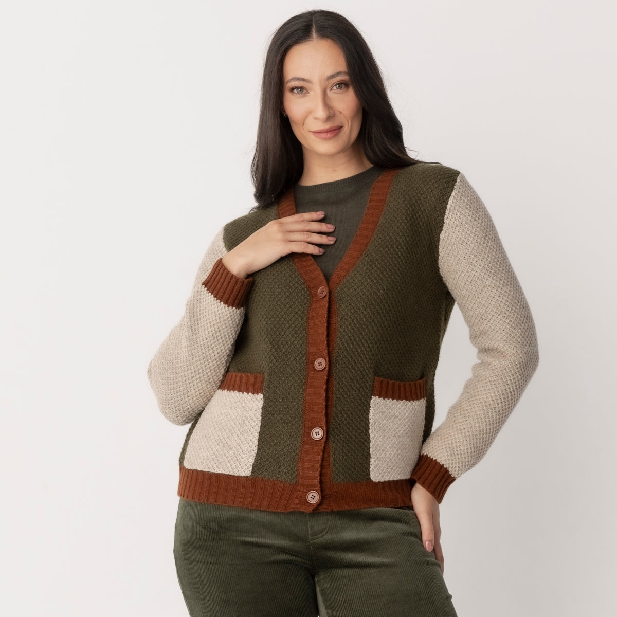 Spliced Moss Stitch Cardigan