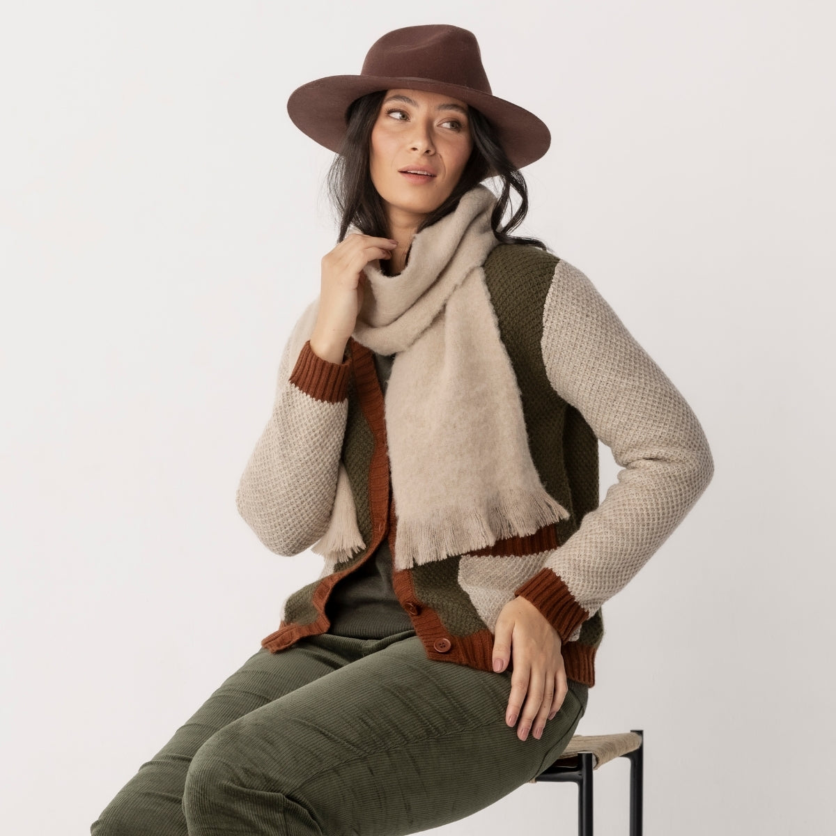 Spliced Moss Stitch Cardigan