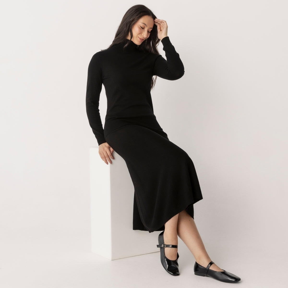Wool Cashmere Flared Skirt