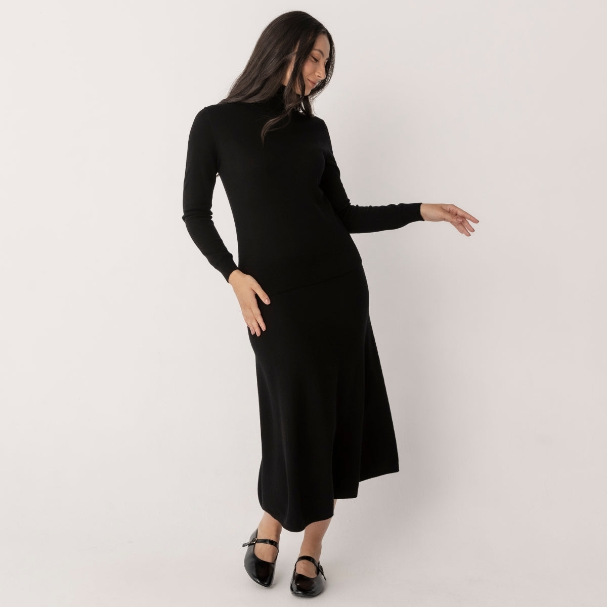 Wool Cashmere Flared Skirt