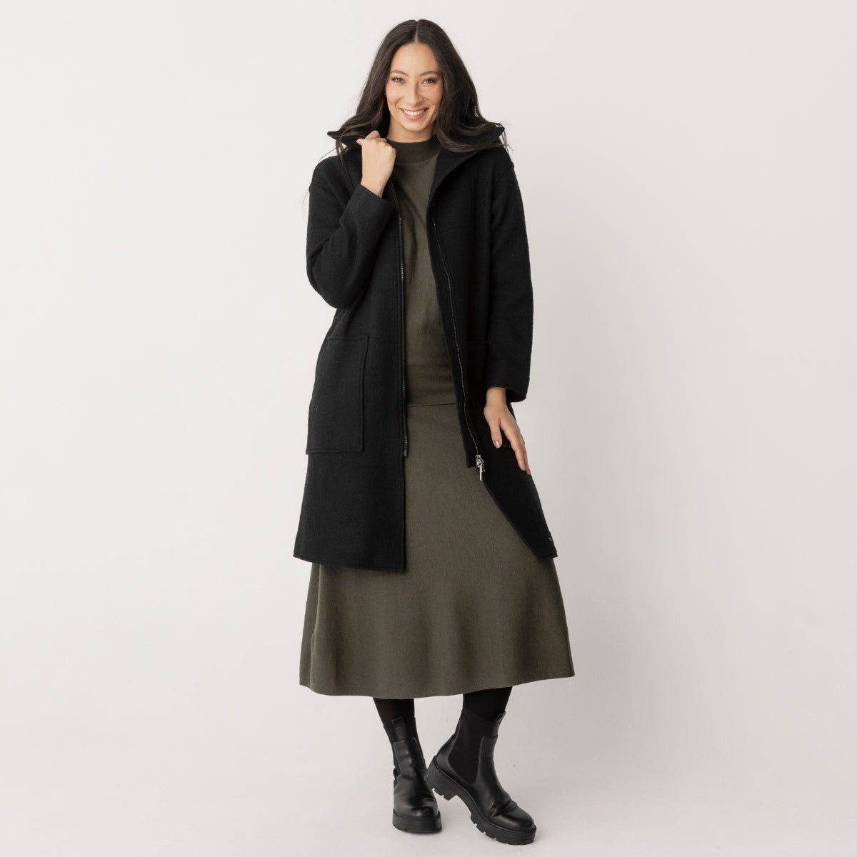 Wool Cashmere Flared Skirt
