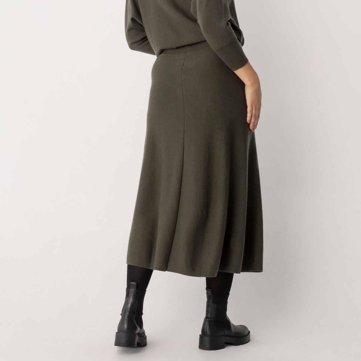 Wool Cashmere Flared Skirt