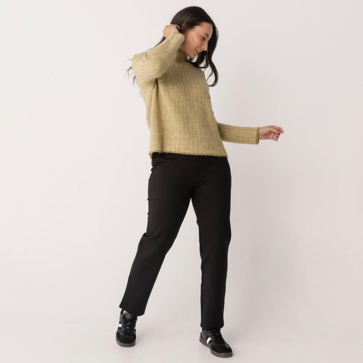 Alpaca Blend Links Stripe Jumper