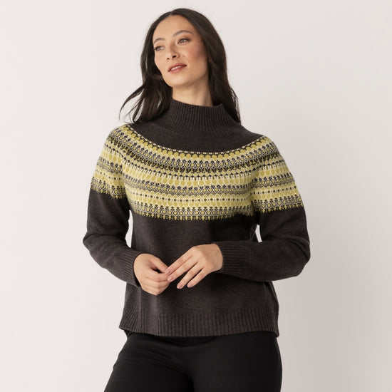 Wool Cashmere Fair Isle Turtle Neck Jumper