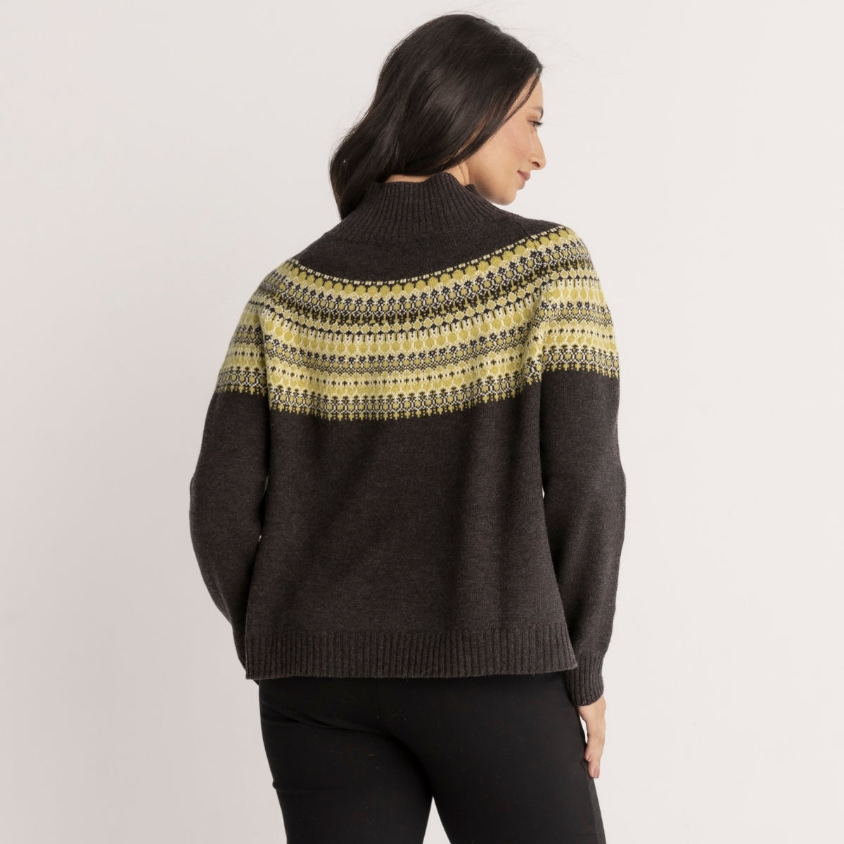 Wool Cashmere Fair Isle Turtle Neck Jumper