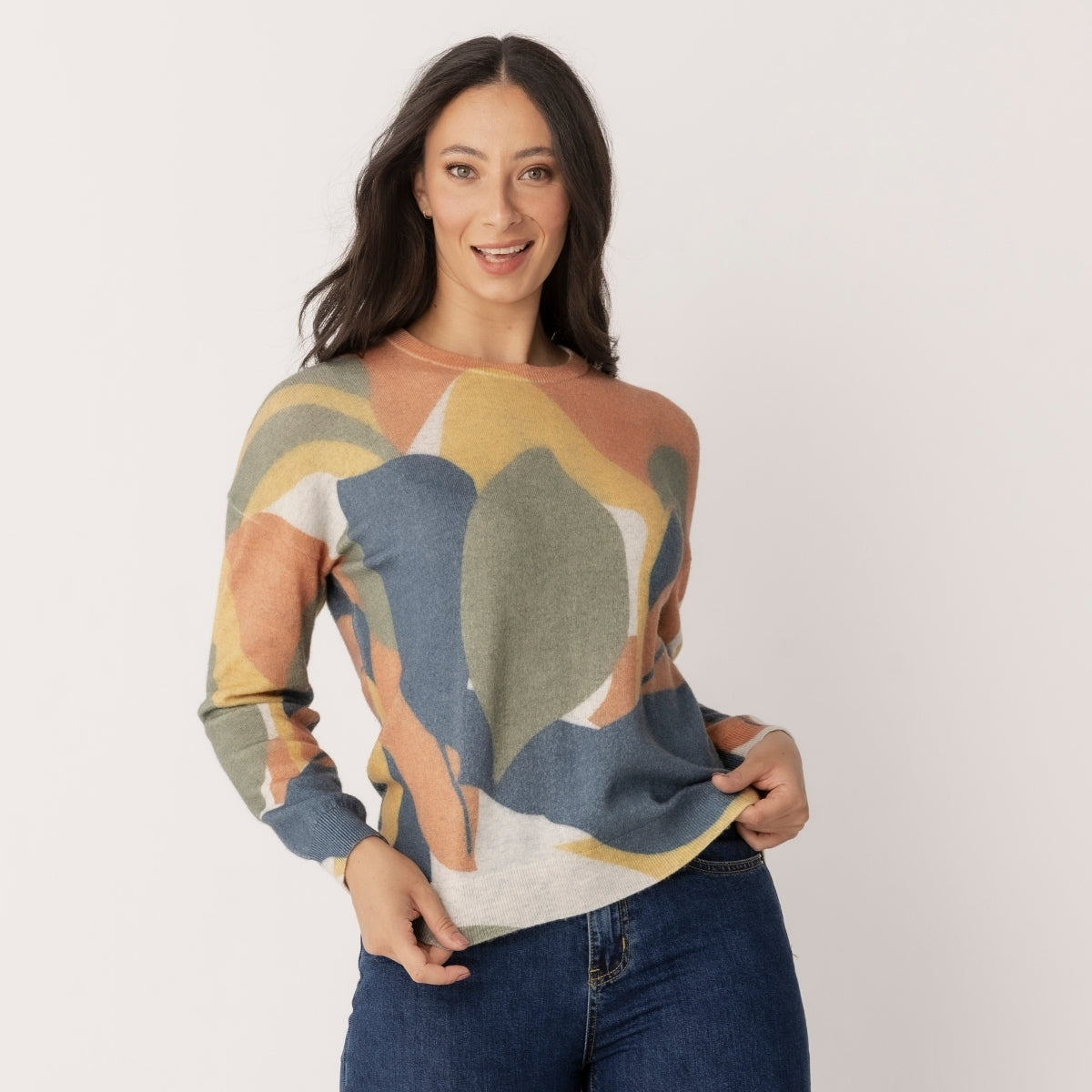 Wool Blend Geometric Jumper