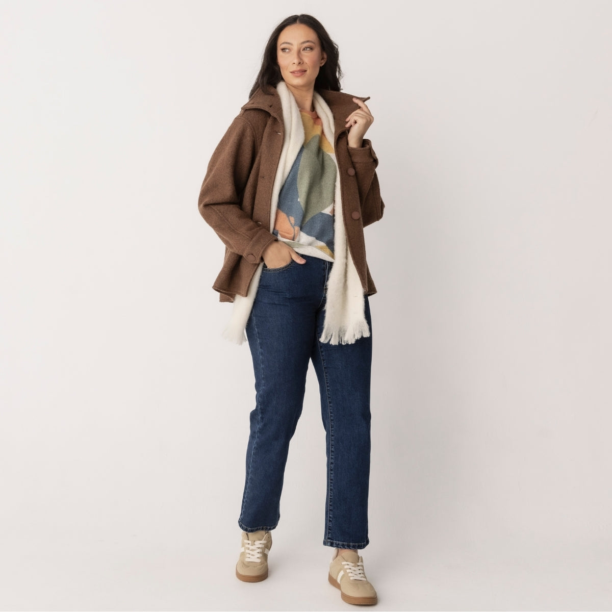 Wool Blend Geometric Jumper