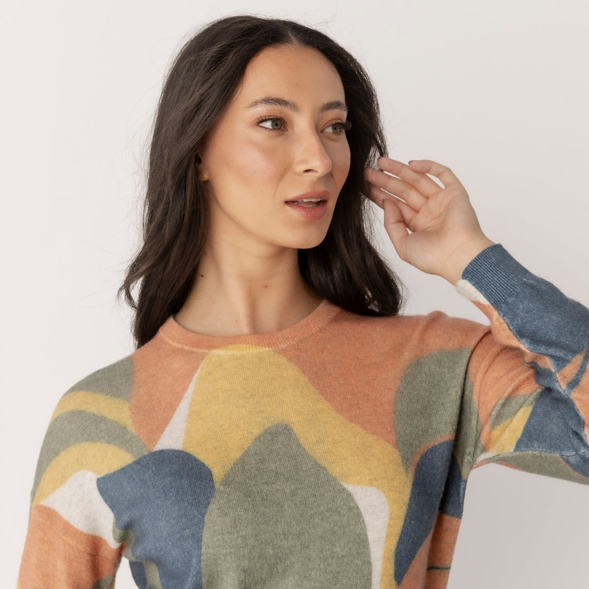 Wool Blend Geometric Jumper