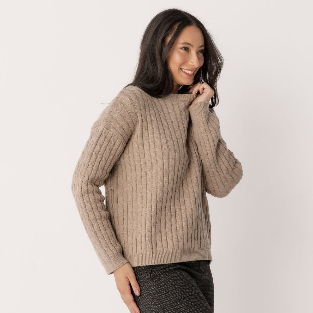 Wool Cotton Cable Jumper