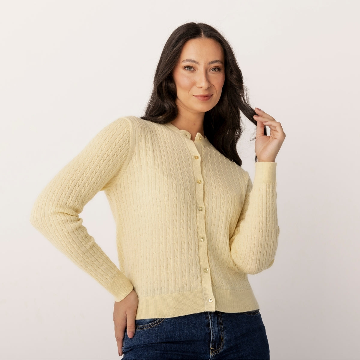 Wool Cable Cardigan