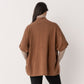 Wool Blend Button Through Poncho