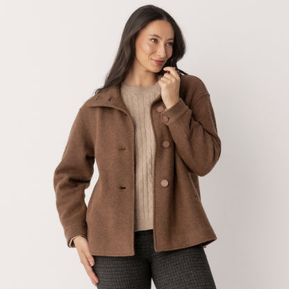 Boiled Wool Viscose Coat