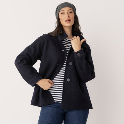 Boiled Wool Viscose Coat