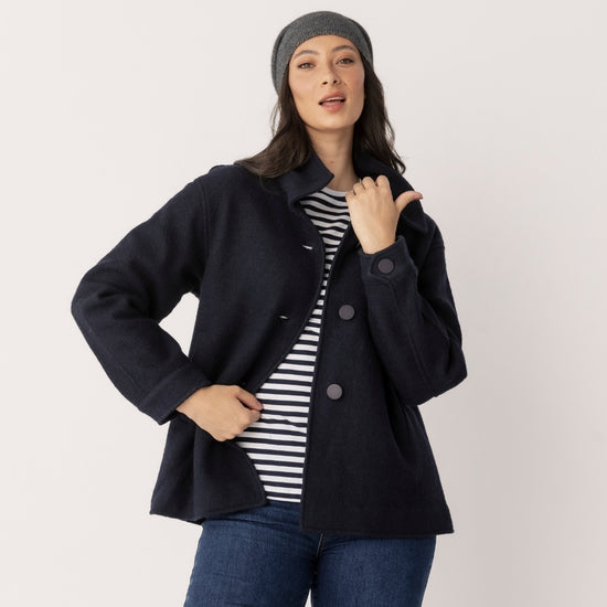 Boiled Wool Viscose Coat