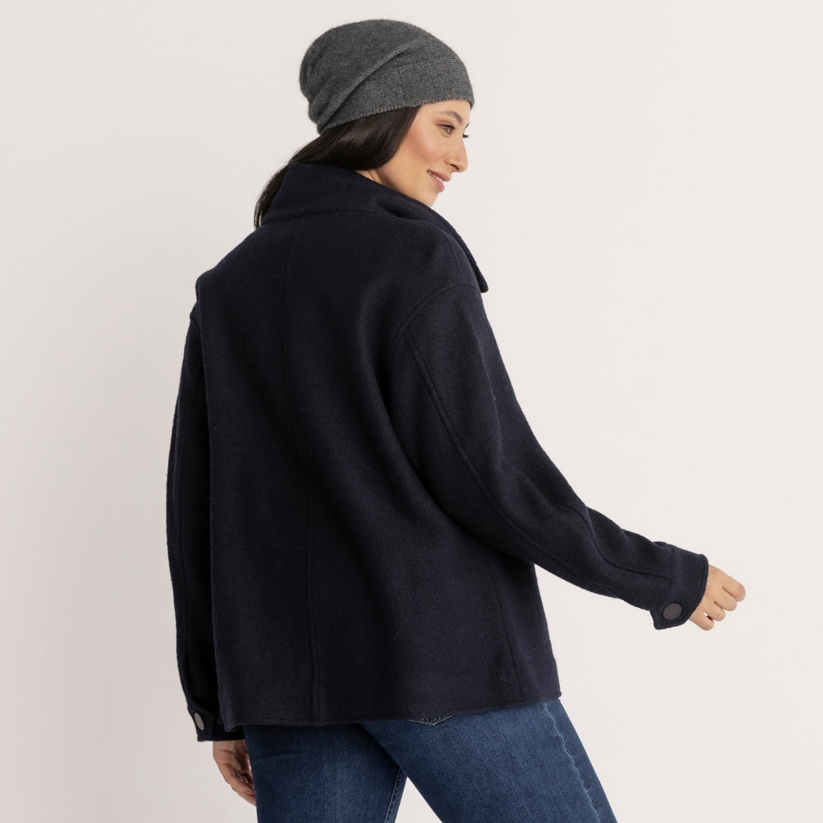 Boiled Wool Viscose Coat