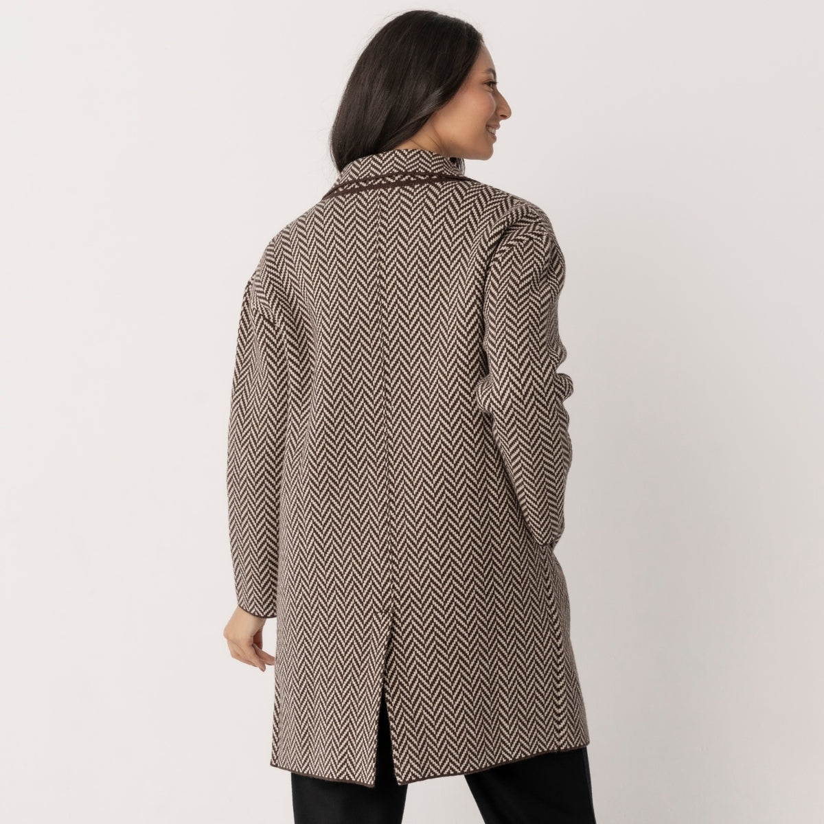 Herringbone Double Breasted Coat