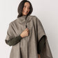 Wool Blend Cape with Scarf