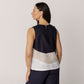 Linen Spliced Tank With Zip