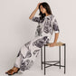 Linen Tencel Printed 3/4 Sleeve Top