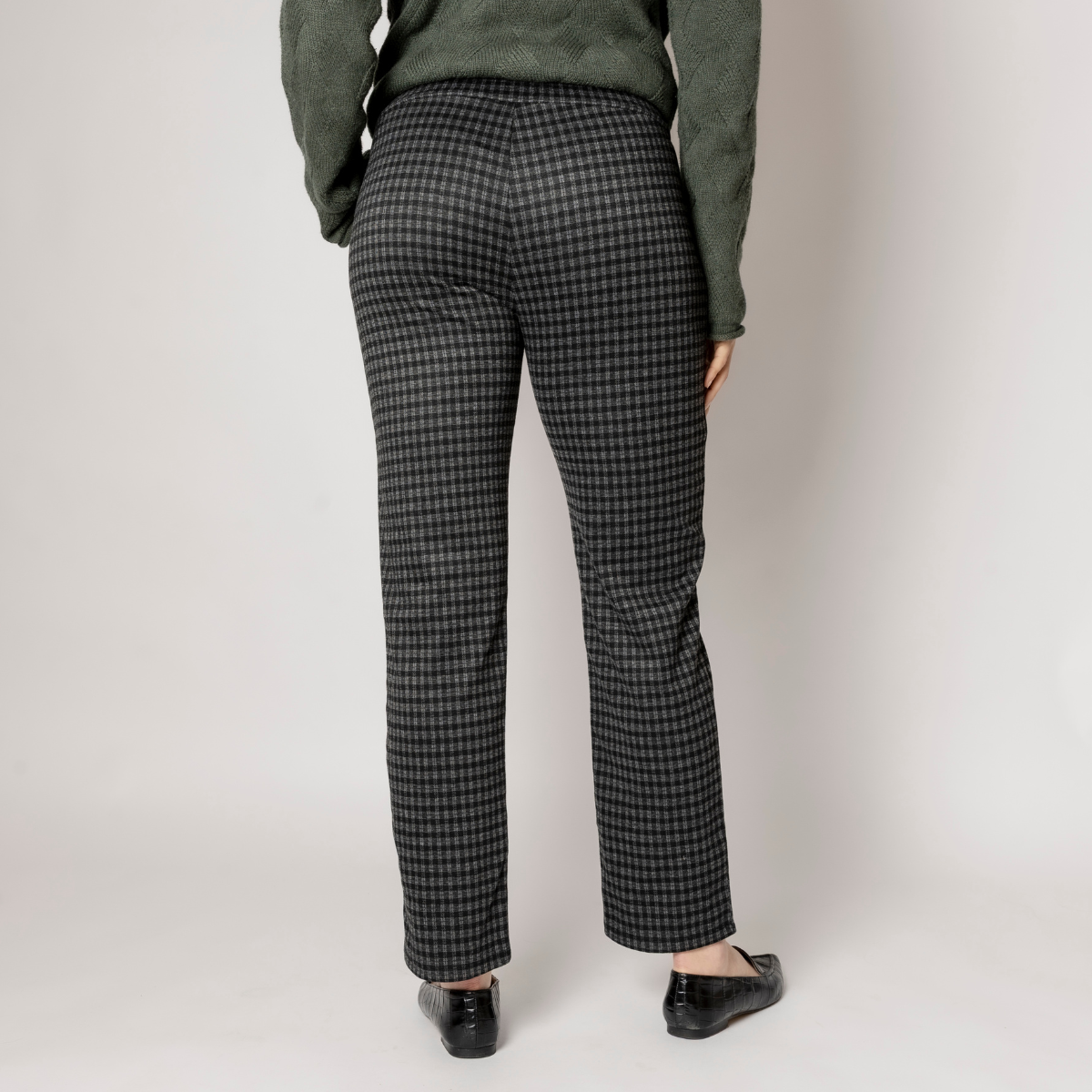Straight Leg Jacquard Zip Detail Pants