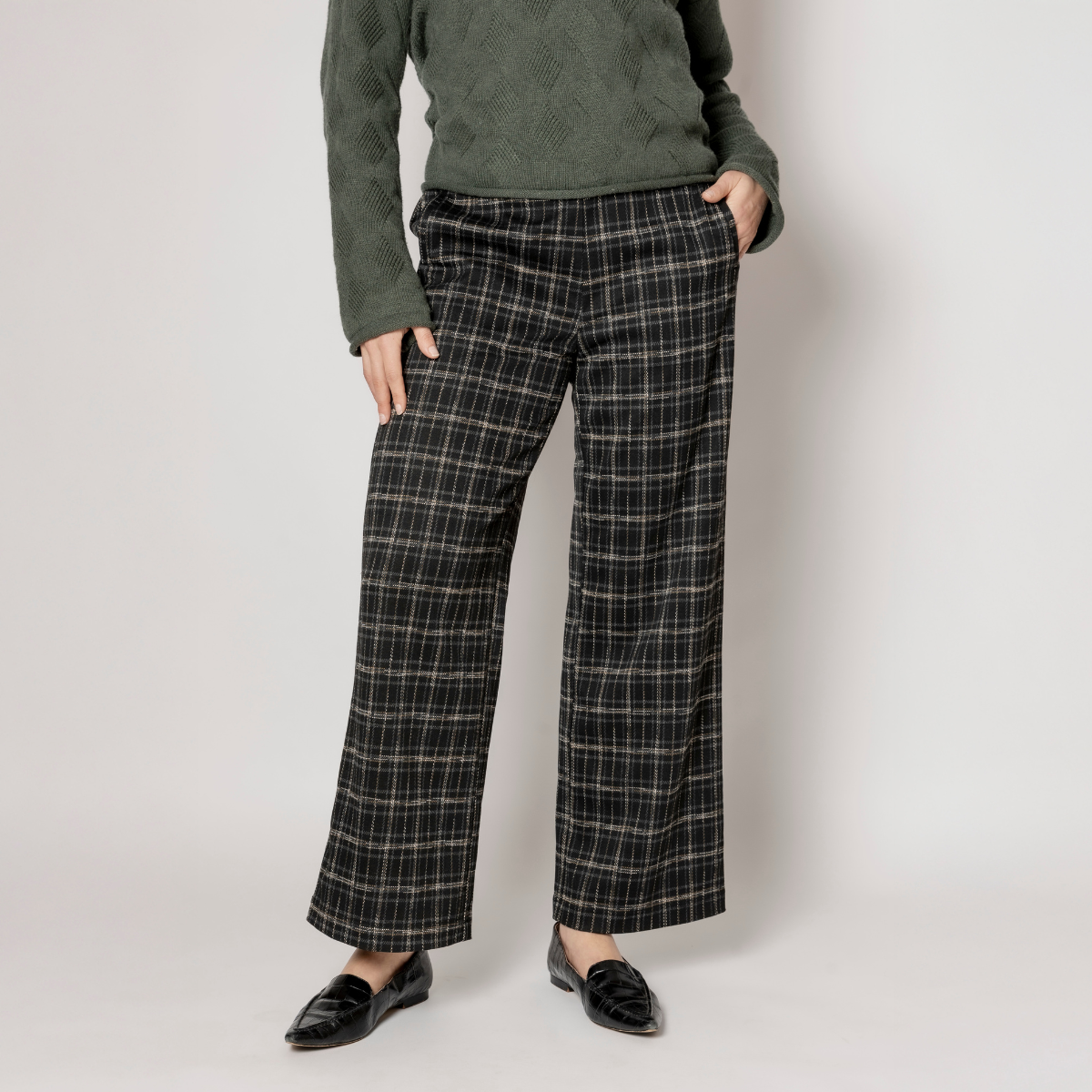 Wide Leg Jacquard Pants