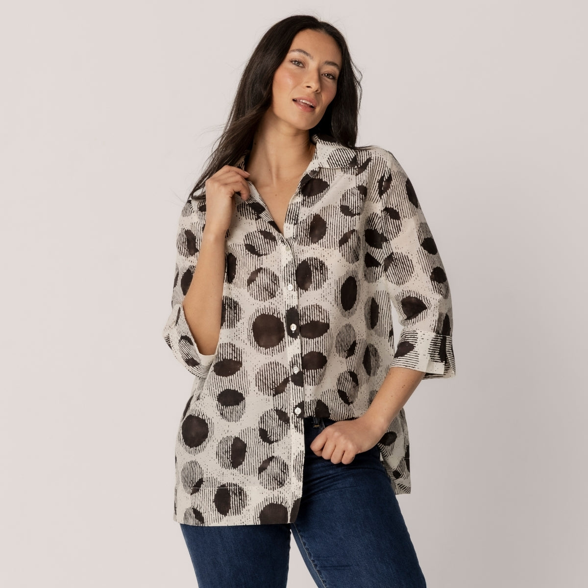 Cotton Silk Printed Shirt