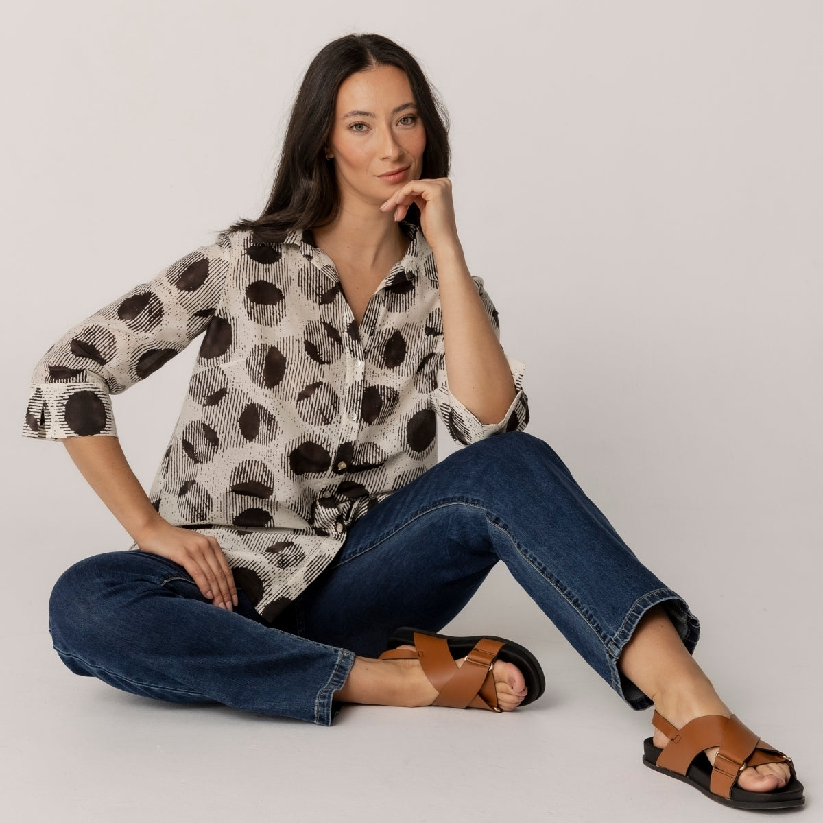 Cotton Silk Printed Shirt