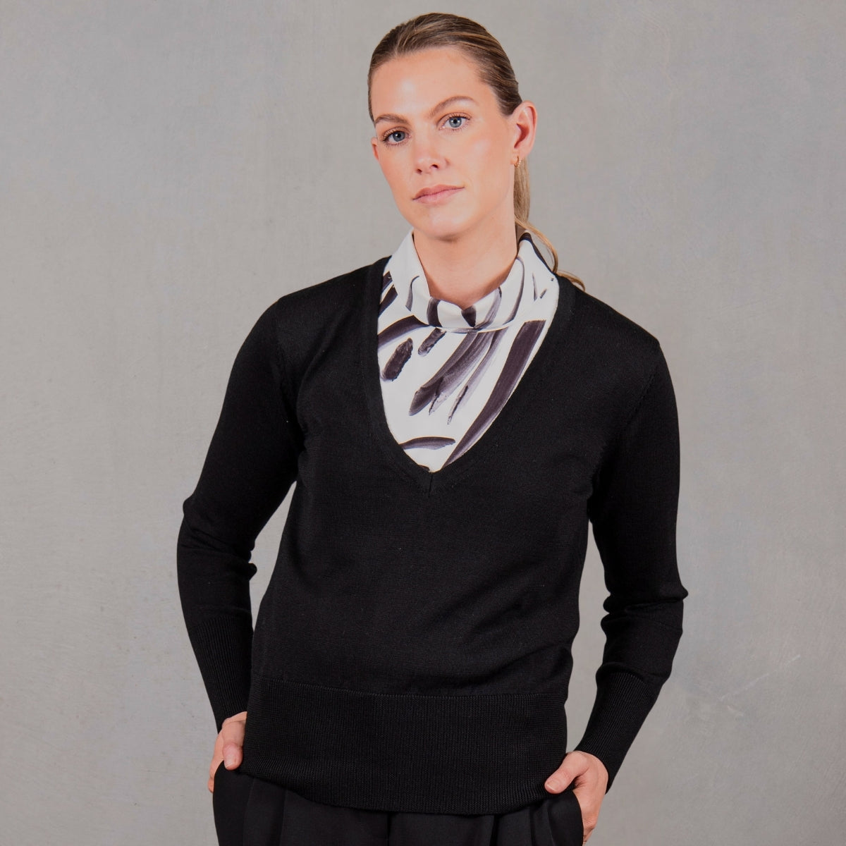 Women's Deep V-Neck Jumper