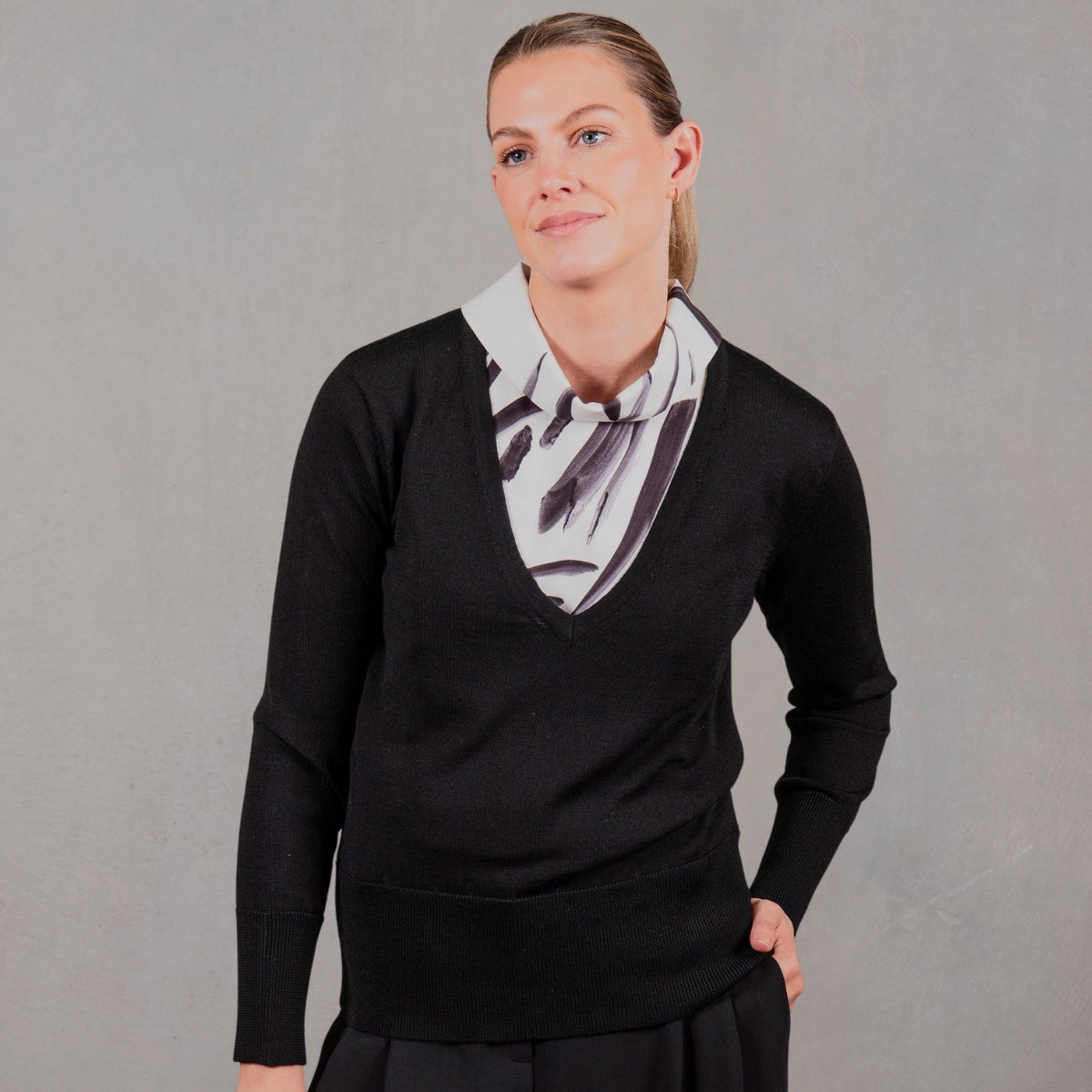 Women's Deep V-Neck Jumper