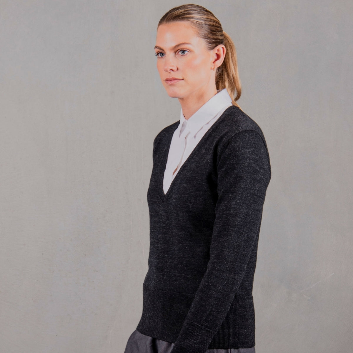 Women's Deep V-Neck Jumper