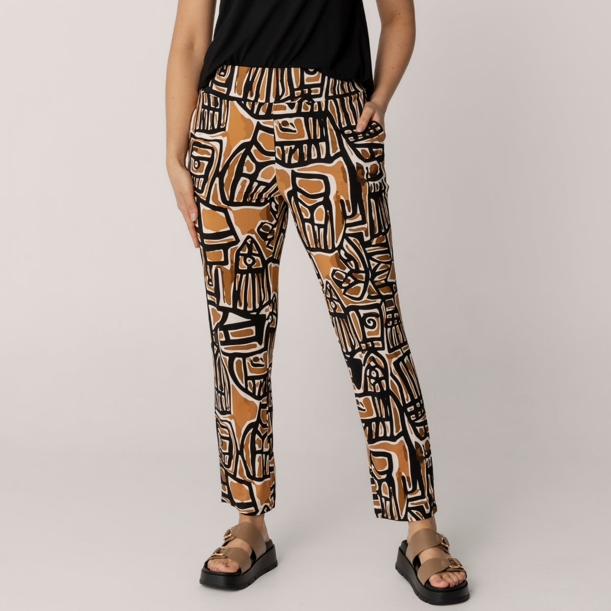 Bamboo Relaxed Printed Pants 7/8