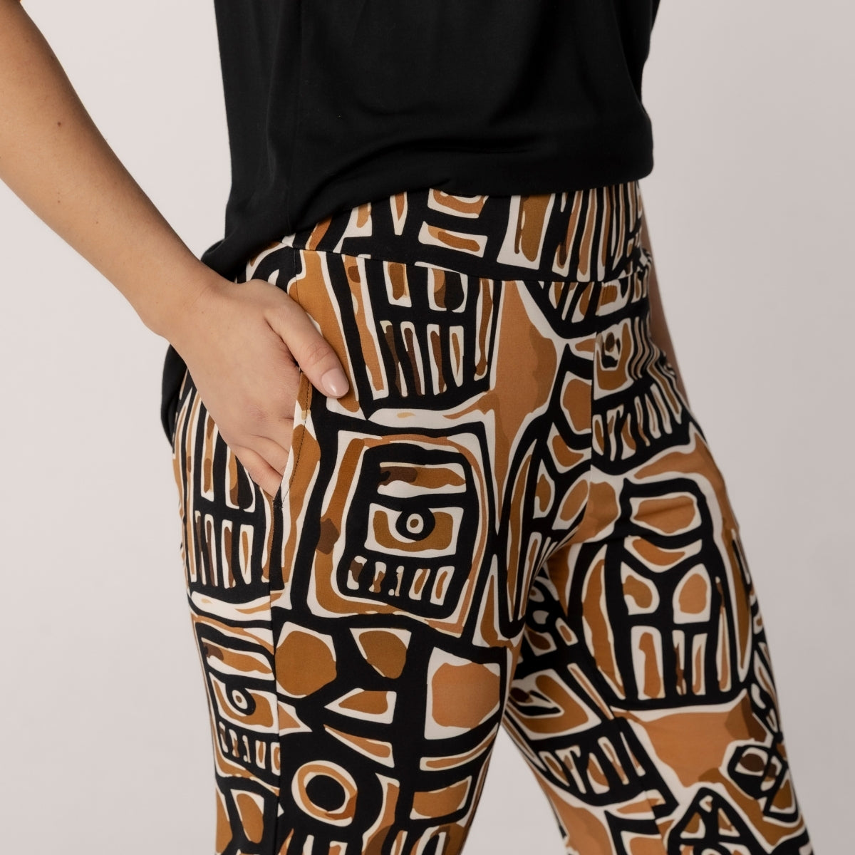 Bamboo Relaxed Printed Pants 7/8