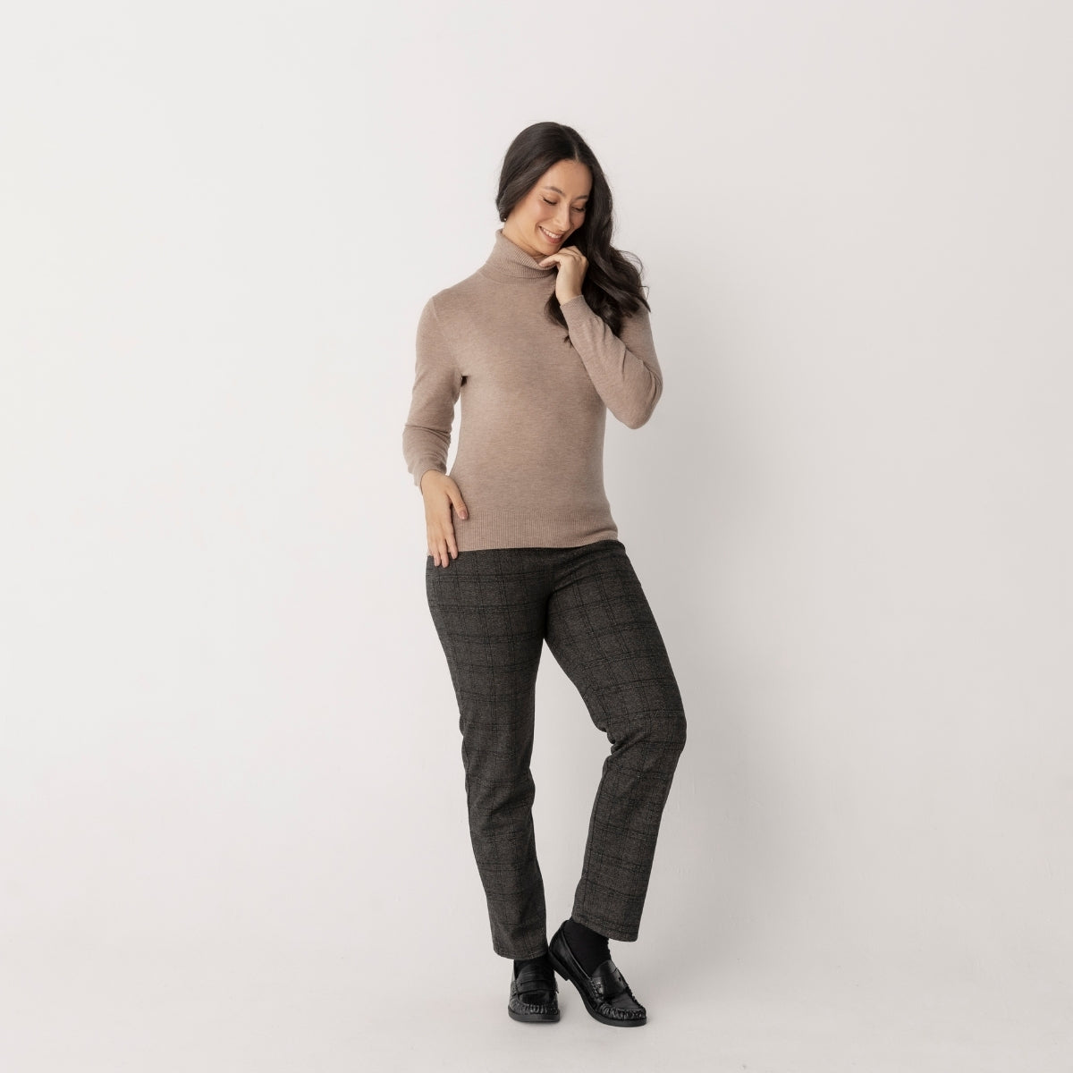 Wool Cashmere Roll Neck Jumper